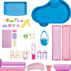 Barbie Dreamhouse med 2 hus, bassenger og sklie