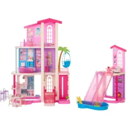 Barbie Dreamhouse med 2 hus, bassenger og sklie