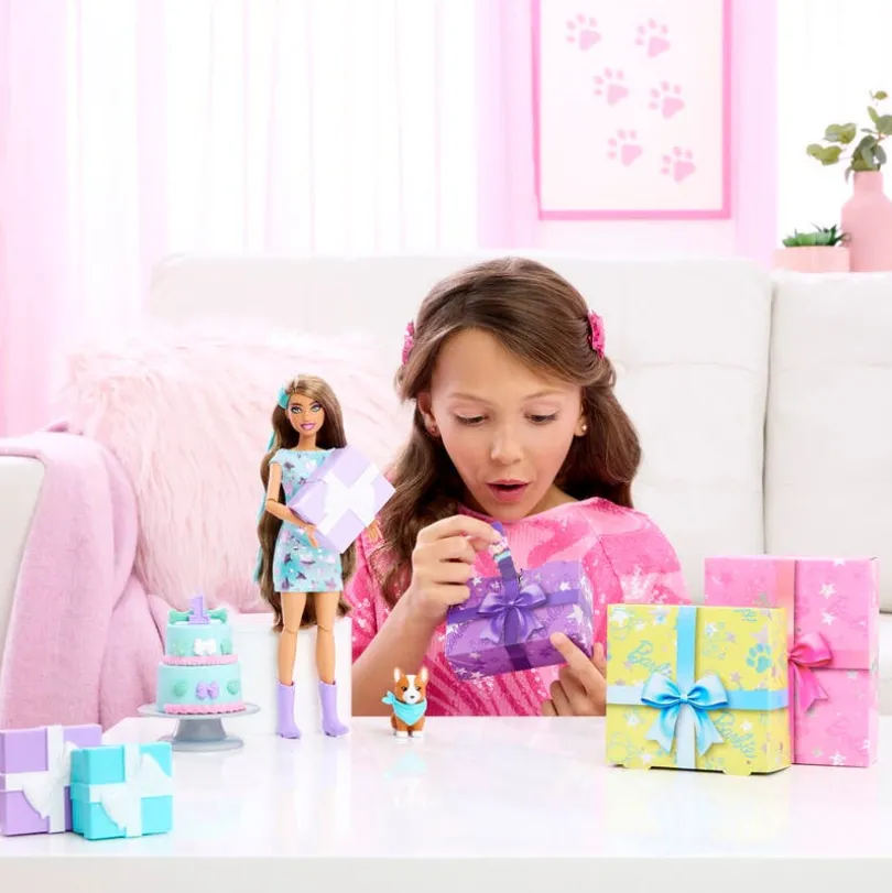 Barbie, Party Unboxed Brunt Hår