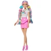 Barbie Rainbow Sparkle Hair dukke med langt hår og tilbehør