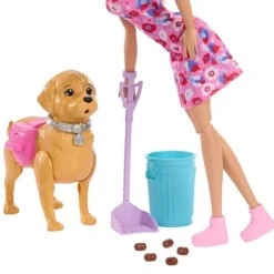 Barbie Walk & Potty Pup med dukke og gående valp