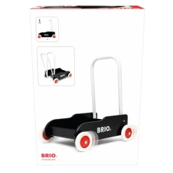 BRIO Lære-å-gå-vogn svart – Gåvogn med justerbart håndtak og brems fra 1 år