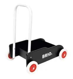 BRIO Lære-å-gå-vogn svart – Gåvogn med justerbart håndtak og brems fra 1 år