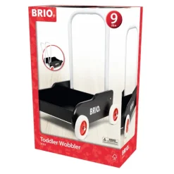 BRIO Lære-å-gå-vogn svart – Gåvogn med justerbart håndtak og brems fra 1 år
