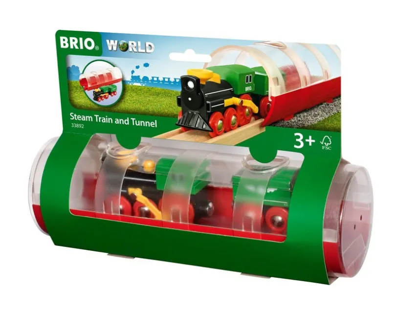 BRIO, Rail & Road 33892 Damplokomotiv og tunnel