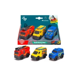 Dickie Toys 3-pakning Mini Redningskjøretøy