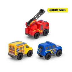 Dickie Toys 3-pakning Mini Redningskjøretøy
