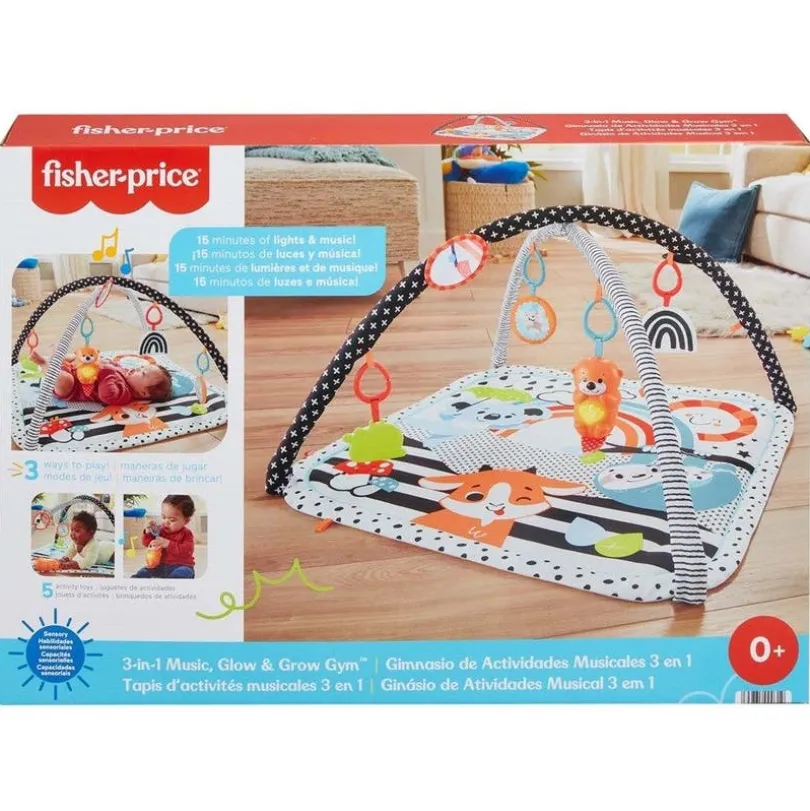 Fisher Price, 3-i-1 Musikk Glow & Grow Gym