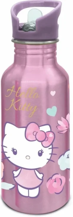 HELLO KITTY Aluminiumsflaske med Sugerør 545 ml