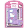 HELLO KITTY, stort skrivesett med metallpenal og A4-notatbok