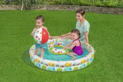 3-i-1 sett med basseng, bading sring & strandboll Ø122 cm
