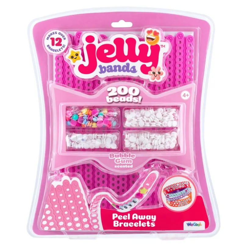 JELLY BANDS Armbånd – bringebær, tyggegummi og kirsebær