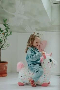 KREA Hop and Bounce Enhjørning med rosa hår