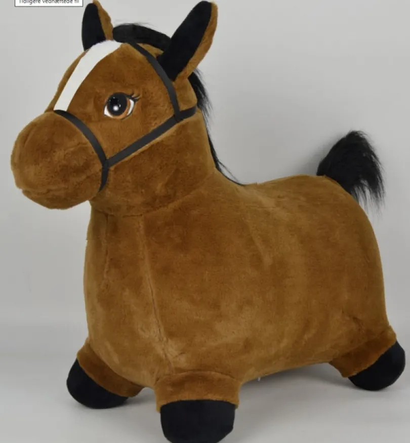 KREA Hop and Bounce Plush Horse – Brun myk studshest