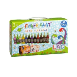 LAC - Fingerfarge 12x60 ml i forskjellige farger