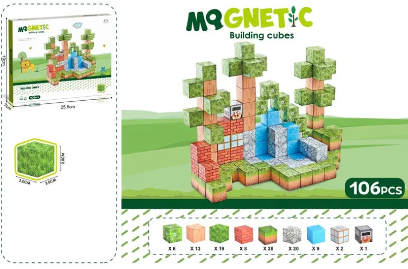 Mag&Play - Building cubes 2 cm 106 stk