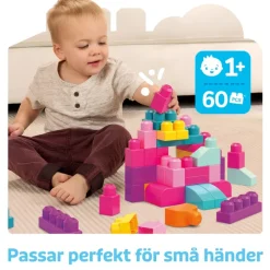 Mega Block Big Building Bag (60 klosser) - Pink