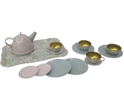 PAP, Blomstret Teservise for 4 med Brett, Metall