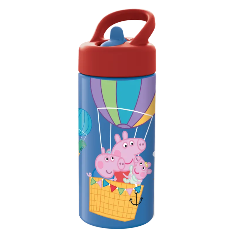 Peppa Pig, Vannflaske med sugerør, 420 ml