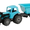 Plasto - Traktor med frontlaster og tippvogn, turkis