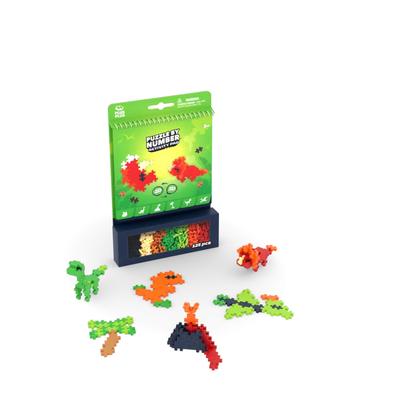 Plus-Plus – Activity Pad Dinosaurs, 125 brikker