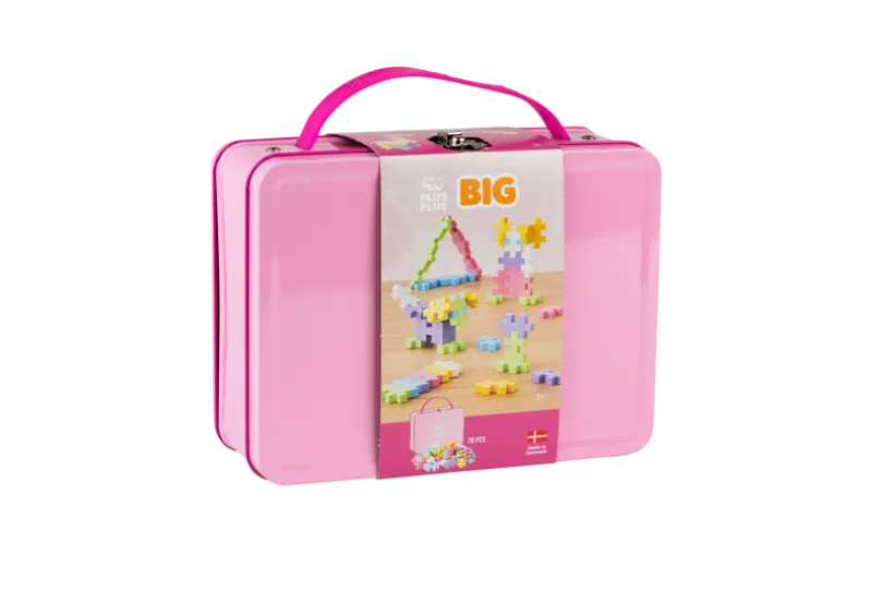 Plus-Plus BIG 3D Byggesett 70 deler i metallboks (Pastell)