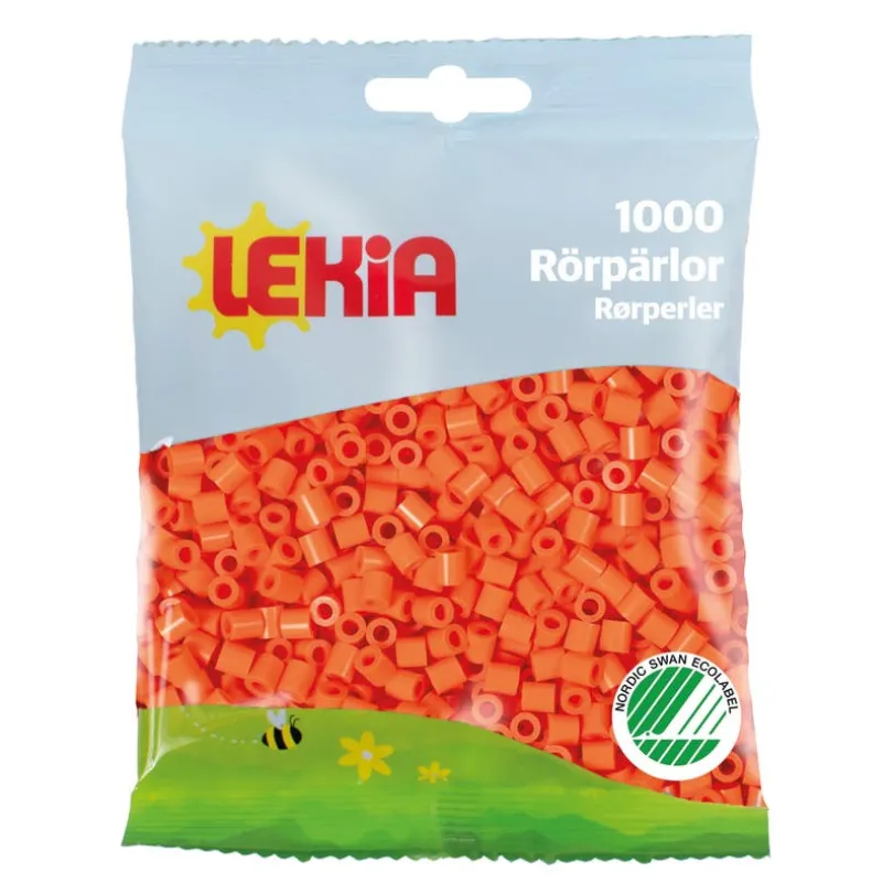 Rørperler 1000 stk Lysoransje