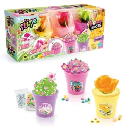 SO SLIME Slime Flower 3-pack – lag fargerike blomsterslimekrukker