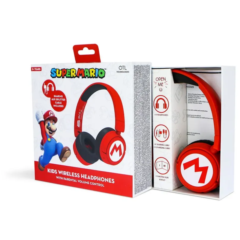 SUPER MARIO Headphone On-Ear Wireless 85dB/95dB Sharing Aux