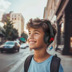 SUPER MARIO Headphone Over-Ear Wireless LED Light Sharing Aux