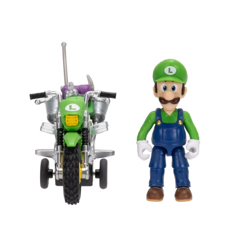 Super Mario Movie Luigi med motorsykkel 2,5 tomme