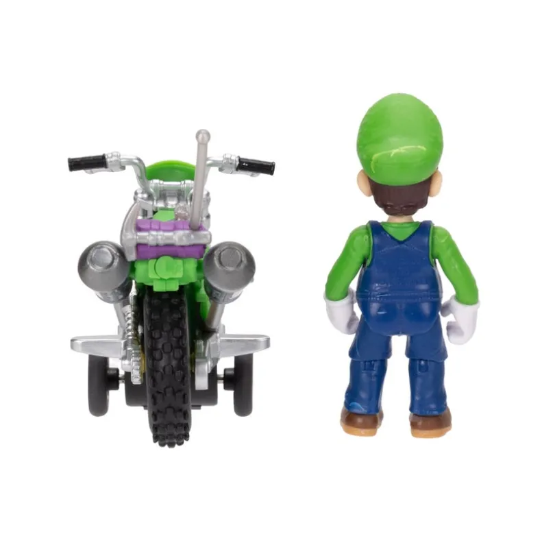 Super Mario Movie Luigi med motorsykkel 2,5 tomme