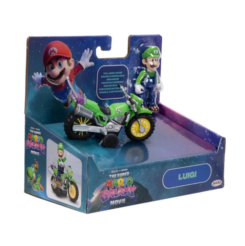 Super Mario Movie Luigi med motorsykkel 2,5 tomme