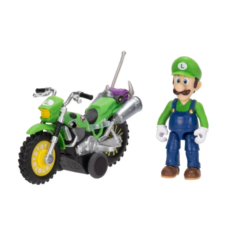 Super Mario Movie Luigi med motorsykkel 2,5 tomme