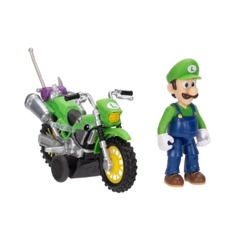 Super Mario Movie Luigi med motorsykkel 2,5 tomme