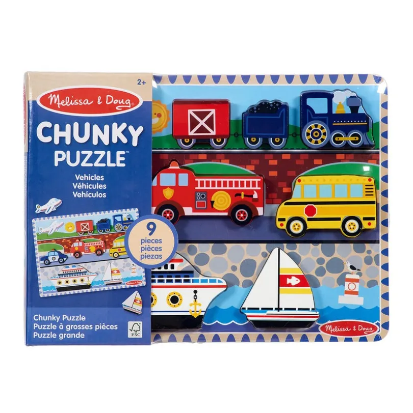 Wooden Chunky Puzzle Vehicles