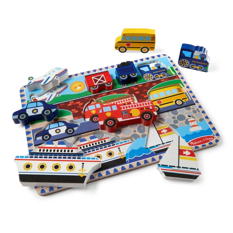Wooden Chunky Puzzle Vehicles