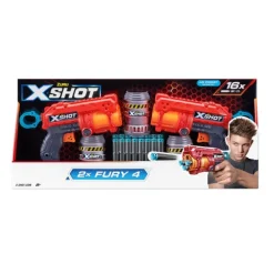 XSHOT Excel Fury 4 2-pakning (3 bokser, 16 dartpiler) Bulk, 6 stk, uten innhold