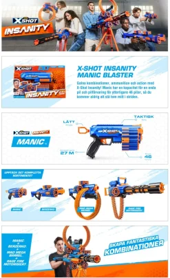 XSHOT Insanity Manic Blaster med 24 piler